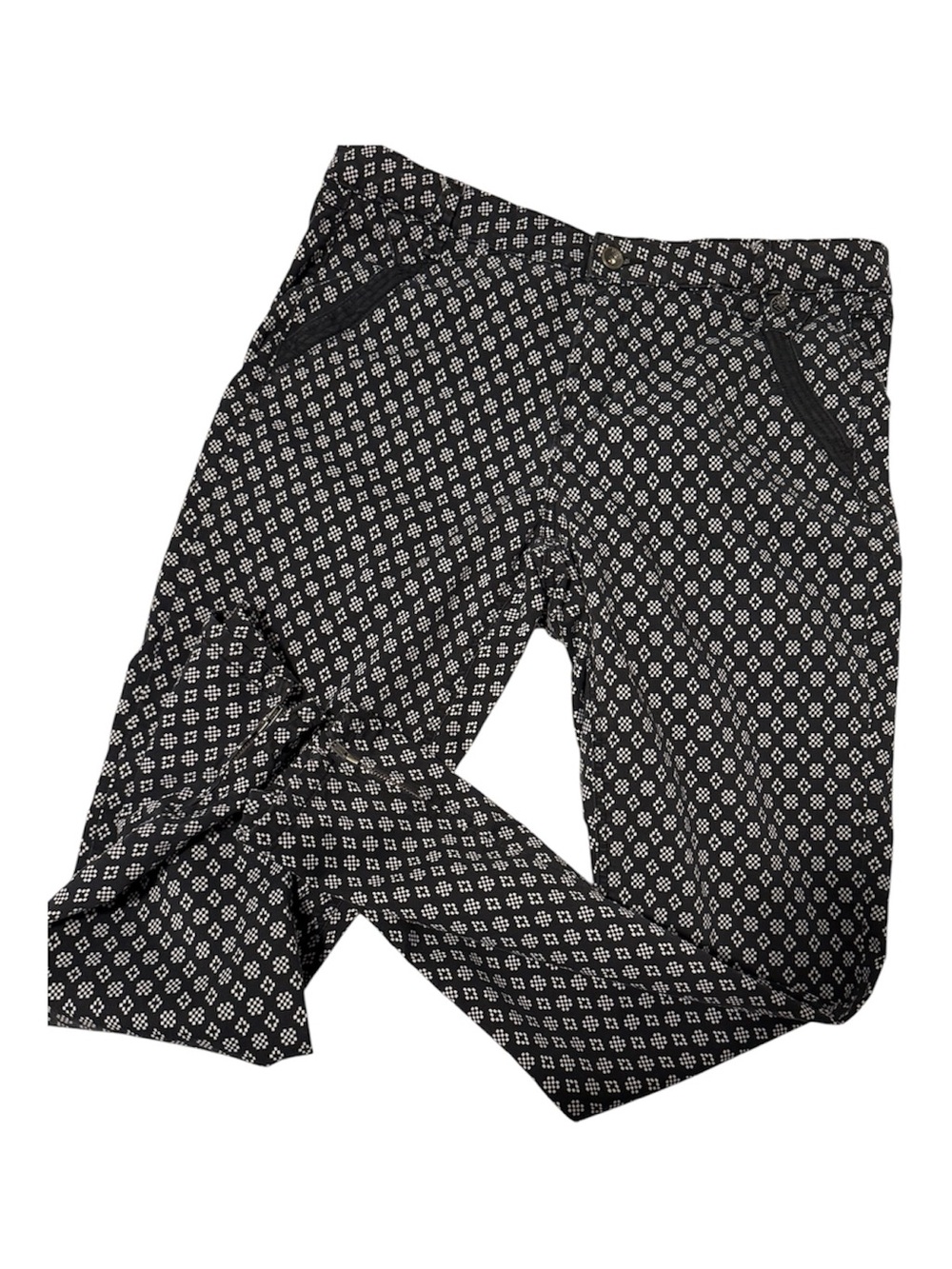 Nile Women’s Geometric Print Pants Large / Stretch Cotton Blend European Style